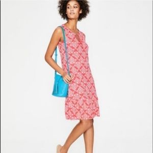 Boden Arabella Jersey Mini Dress Coral White 10 Long